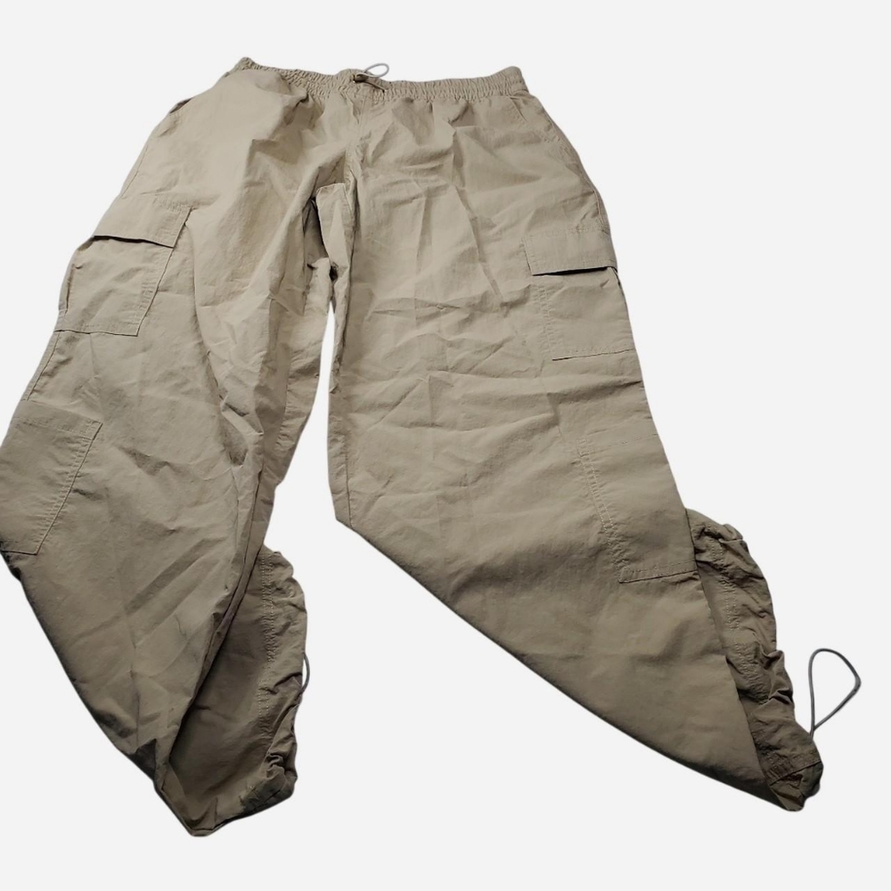Full Tilt Womens Cargo Pants Small Tan Elastic Waist Street Y2K Drawstring NWOT